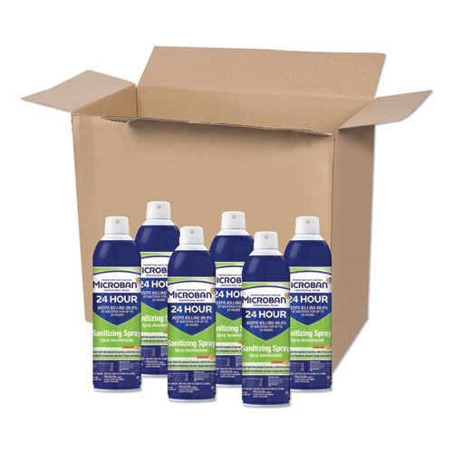 Thumbnail: Microban® 24-Hour Disinfectant Sanitizing Spray, Citrus, 15 oz Aerosol Spray