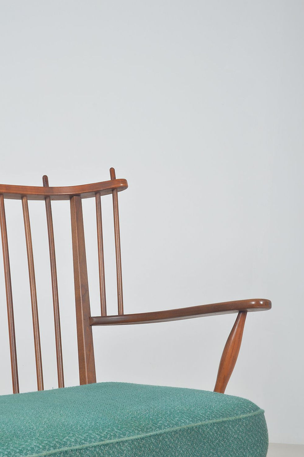 Thumbnail: Mid-Century Scandinavische bank met spijlen, jaren '50
