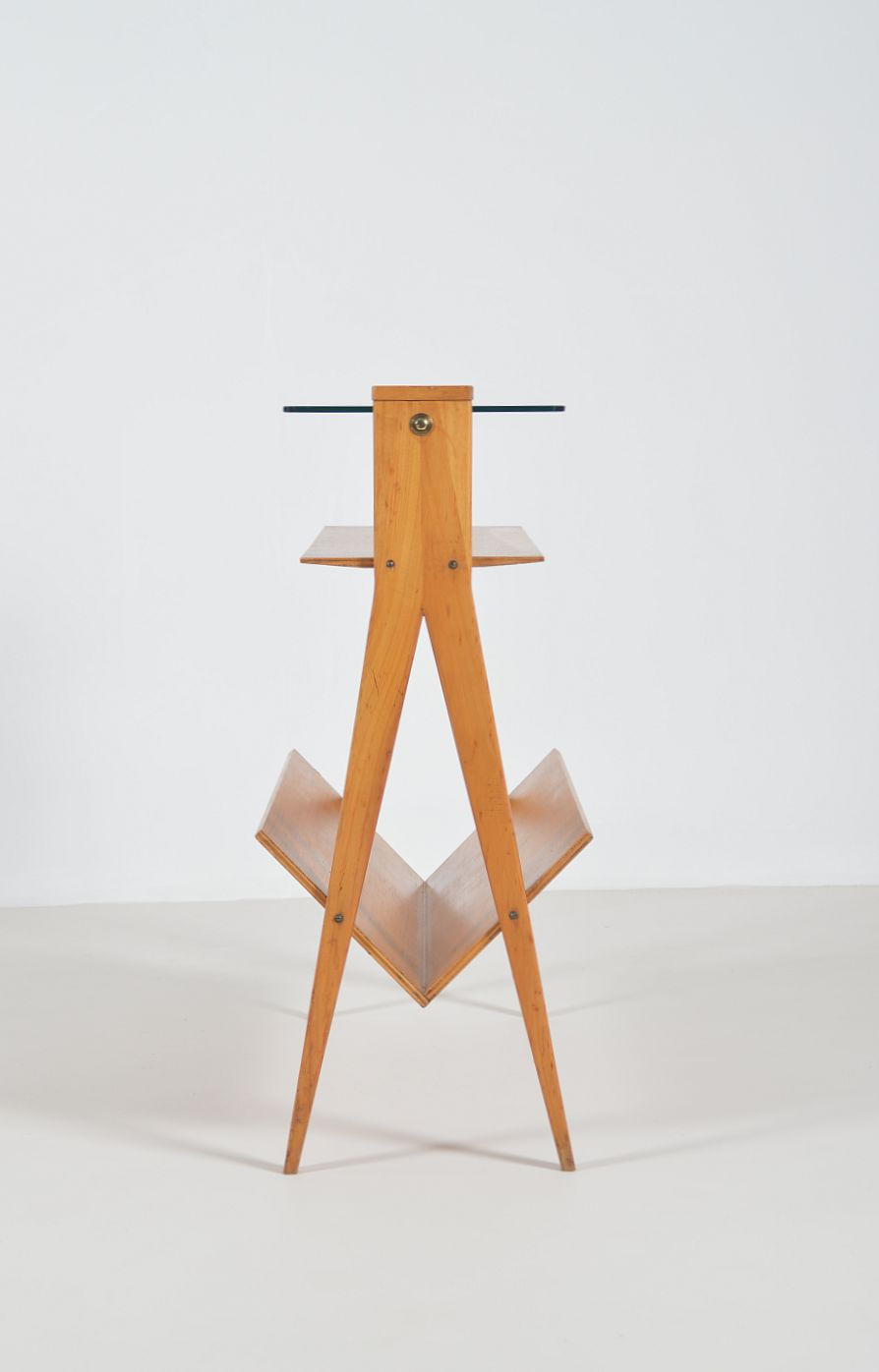 Vintage bijzettafel met magazinehouder, jaren '60