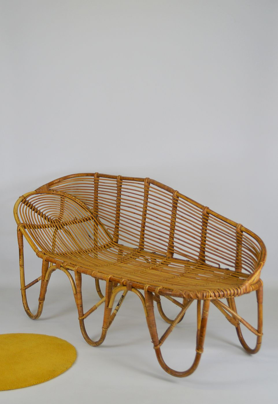 Rotan chaise longue van Rohe Noordwolde, jaren '60