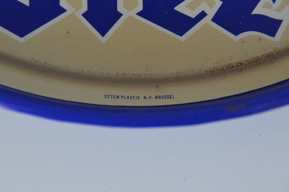 Thumbnail: Old metal tray of beer 7-Wieze, Callebaut brewery