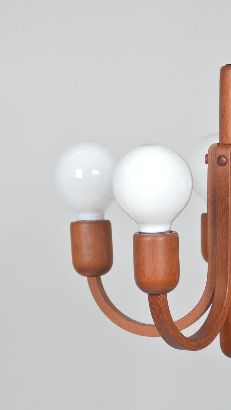 Thumbnail: Scandinavische hanglamp in teak van Domus, jaren '60
