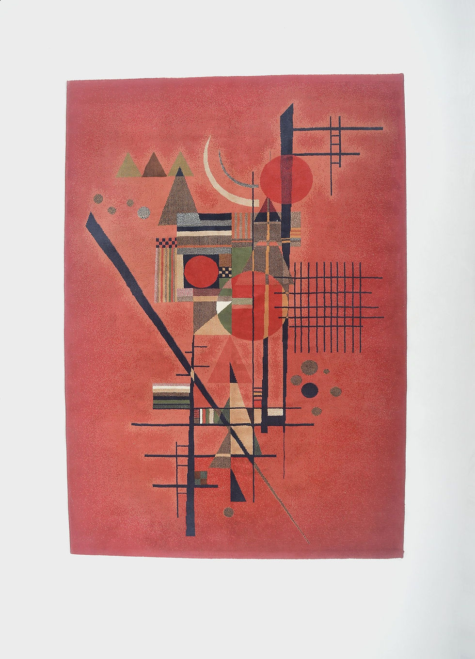 Vintage tapijt in de stijl van Wassily Kandinsky