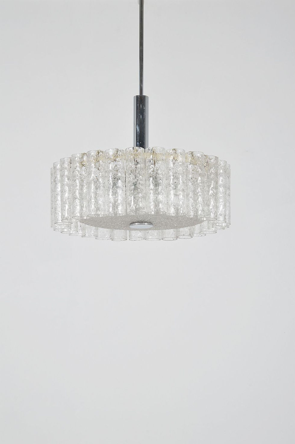 Mid-century luster in glas en chroom van Doria Leuchten, jaren '60