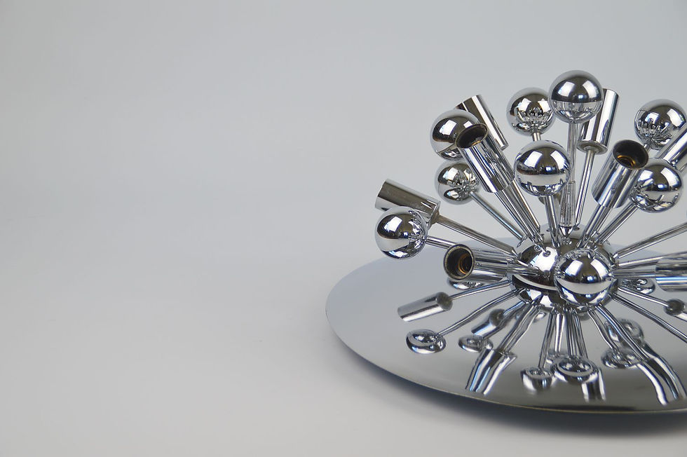 Thumbnail: Originele Space Age Sputnik plafondlamp met 10 lichtpunten, jaren '60