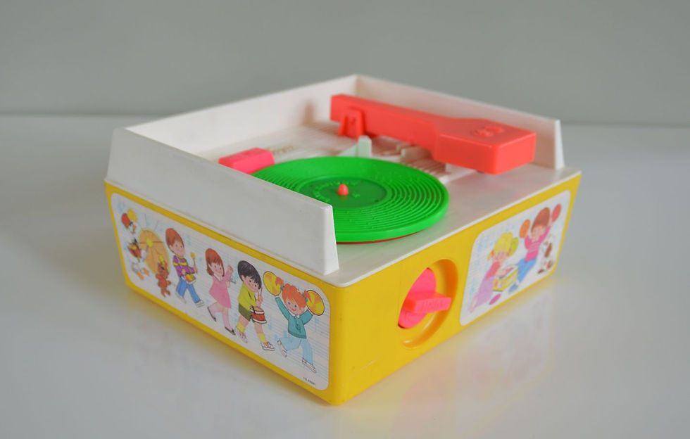 Thumbnail: Fisher Price platenspeler met 5 platen,1986