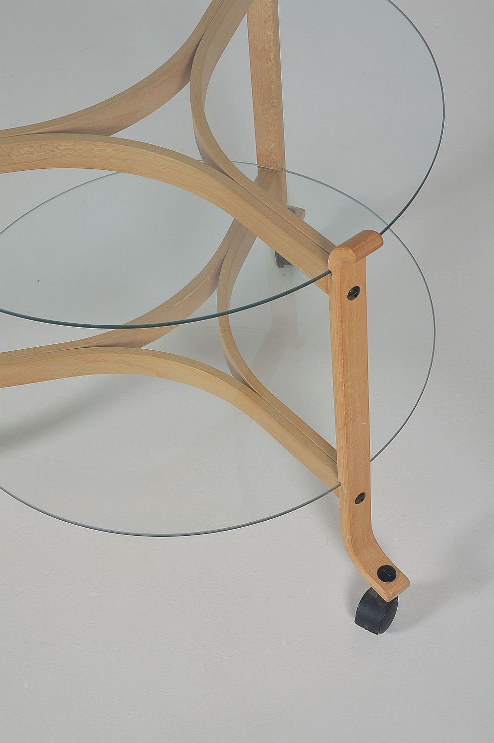 Thumbnail: Deense trolley in beuk met glas, jaren '70