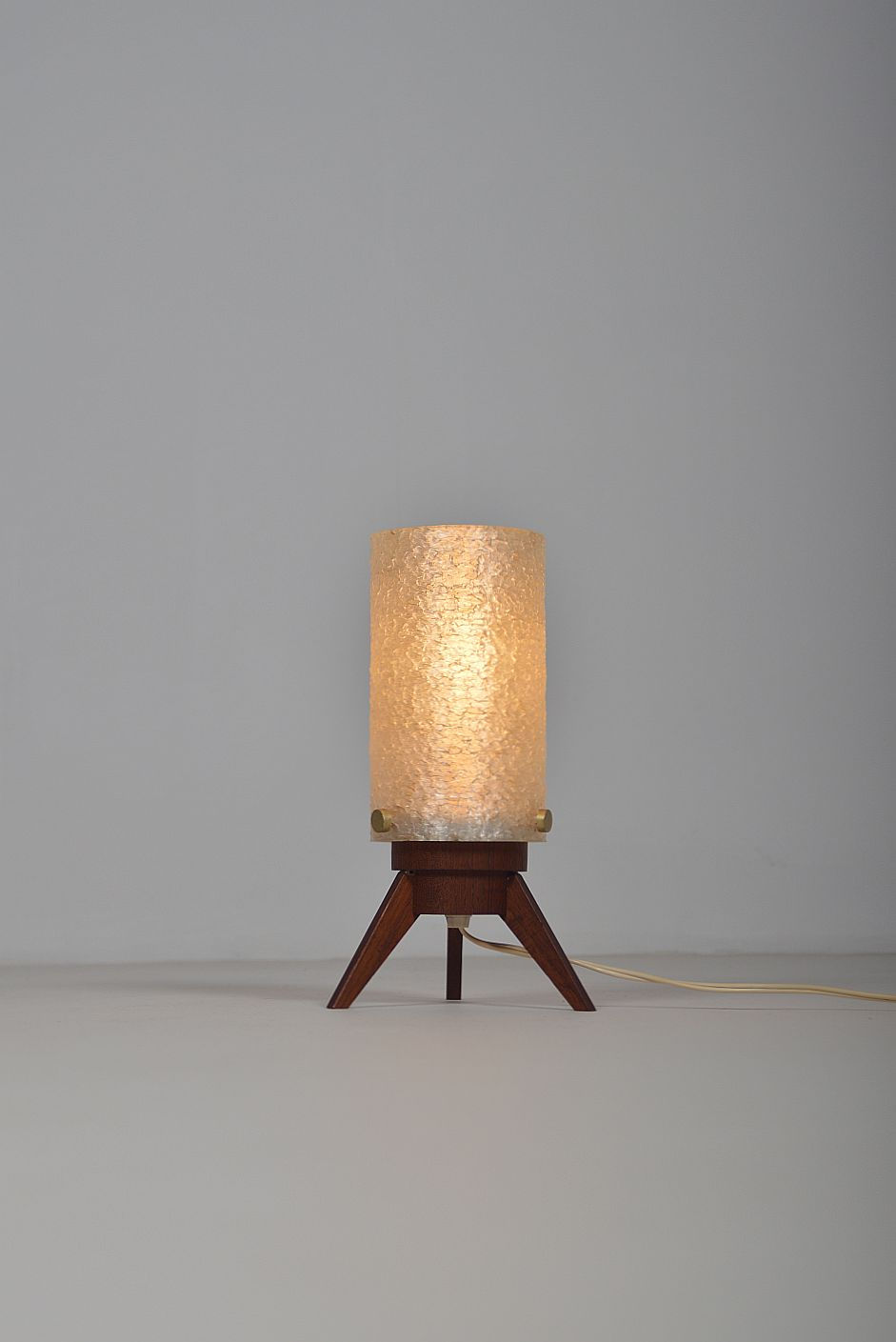 Thumbnail: Atomic lamp met voet in teak, jaren '50