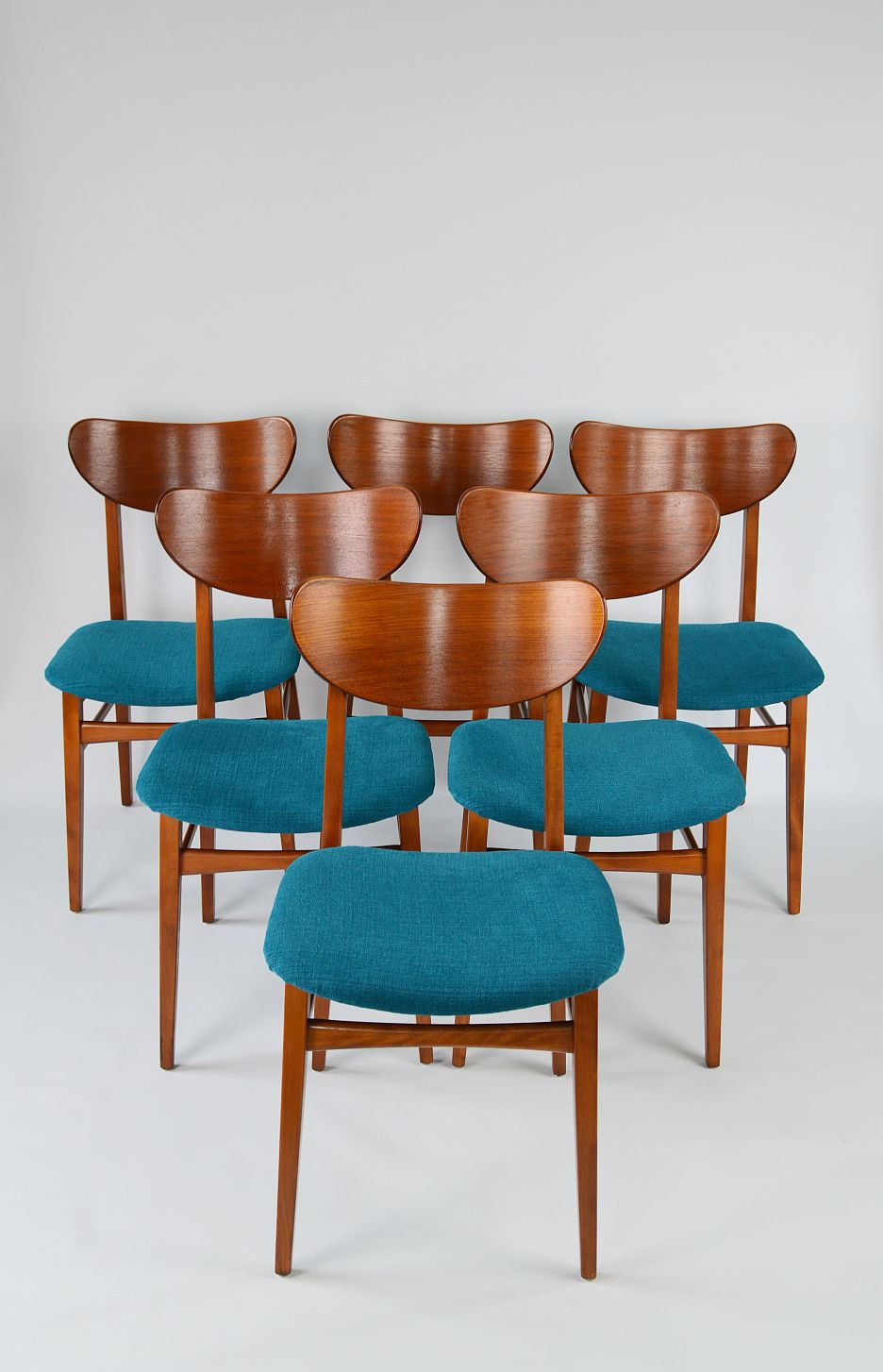 Thumbnail: 6 Scandinavische mid-century vintage stoelen in mooie staat