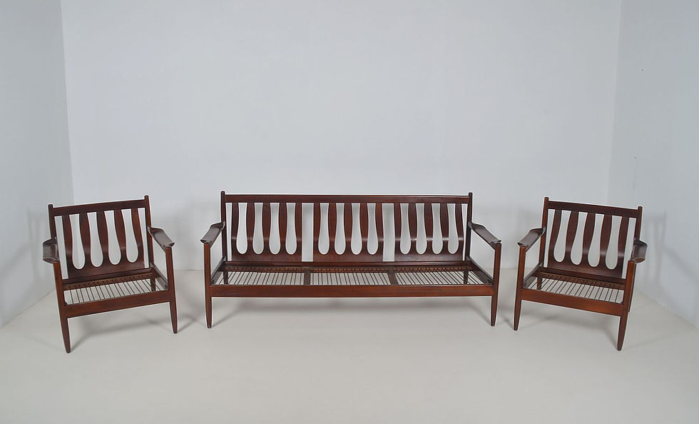 Set Deense zetels met organische vormgeving, jaren '60