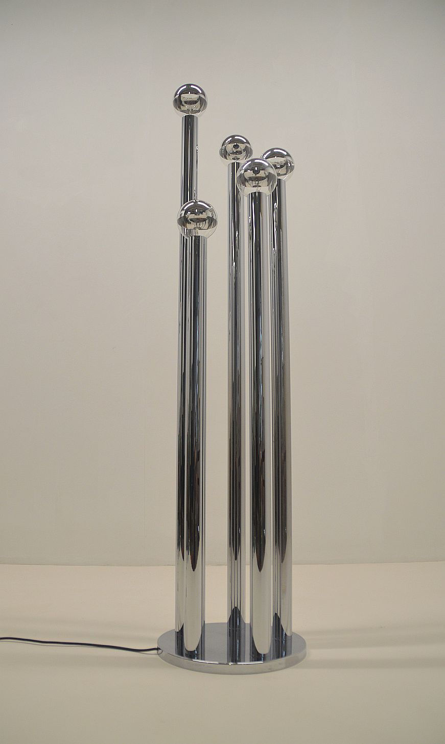 Thumbnail: Vintage design vloerlamp met buizen in chroom, jaren '70