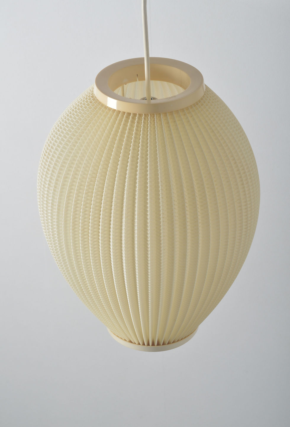 Thumbnail: Deense hengellamp in palissander met pearl shade lampenkap