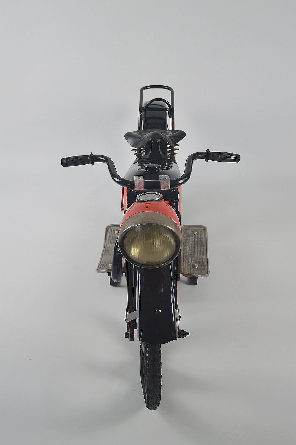 Thumbnail: Characterful metal fairground motorcycle, 1950s
