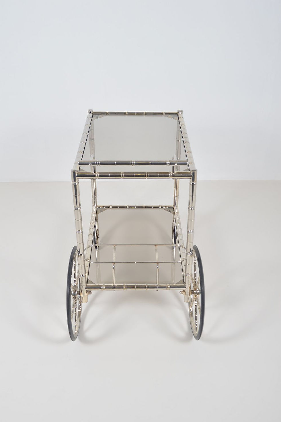 Thumbnail: Serveerwagen  'Faux Bamboo' in chroom van Orsenigo, jaren '70