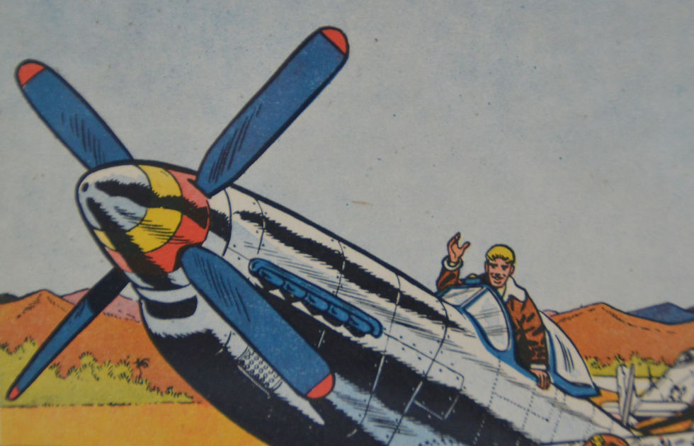Thumbnail: Original print of the cover of comic 'Buck Danny - Ciel de Corée', 1954