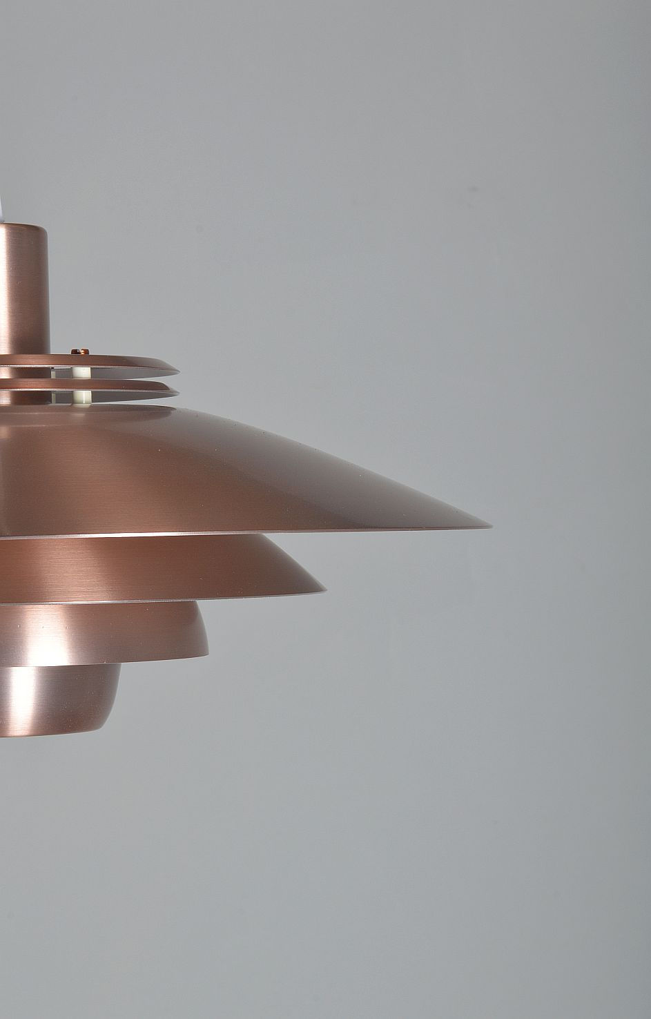 Thumbnail: Hanglamp Dania 2040 in rood koper door Kurt Wiborg voor Jeka Metaltryk, jaren 70