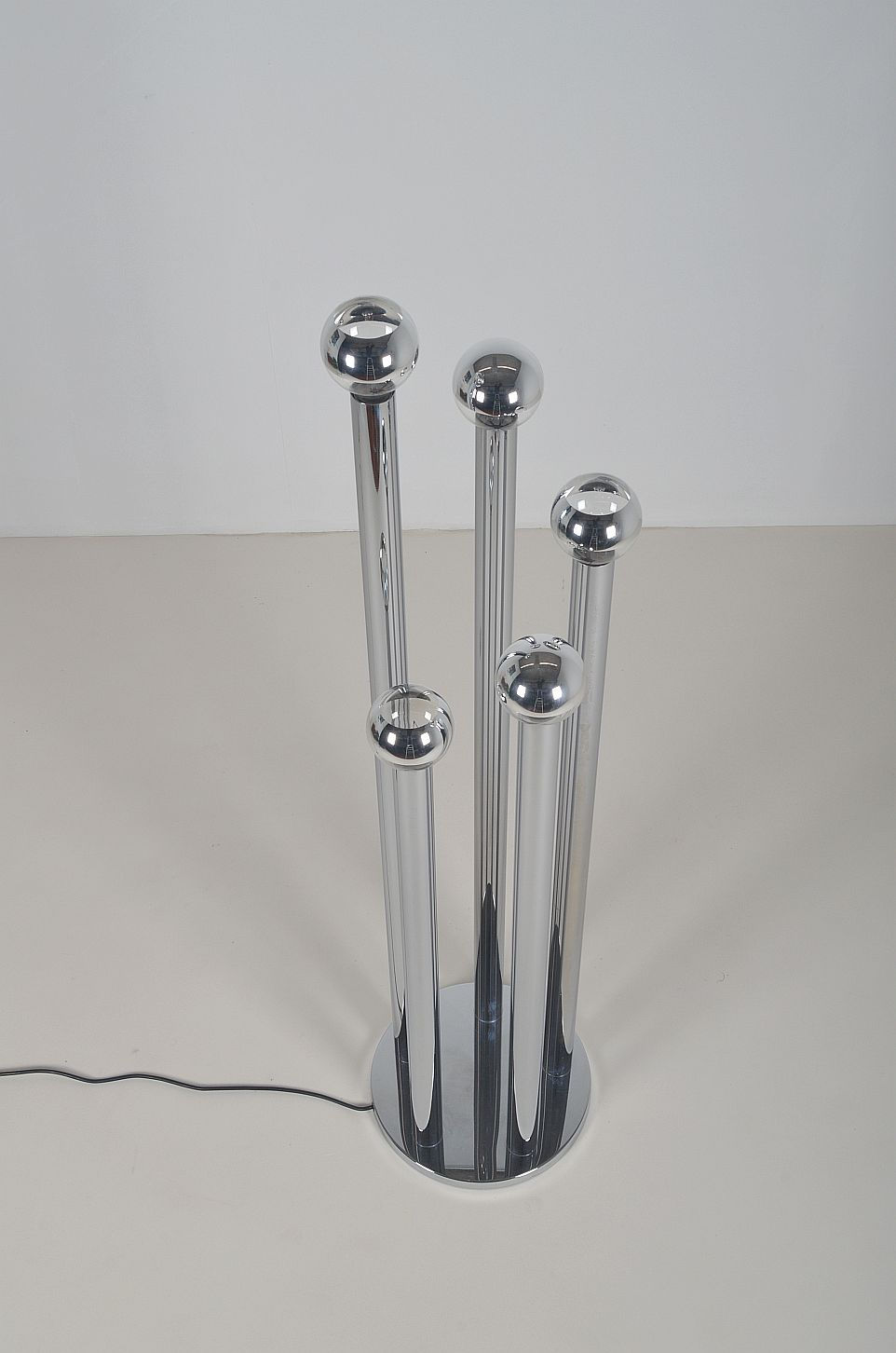Thumbnail: Vintage design vloerlamp met buizen in chroom, jaren '70