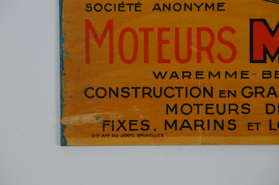 Thumbnail: Houten reclamebord voor Moteurs Moës, 1930