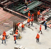 Workers on a building site