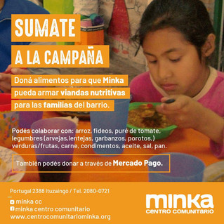 EMERGENCIA ALIMENTARIA POR LA CUARENTENA : SUMATE A LA CAMPAÑA DE DONACIONES DE MINKA