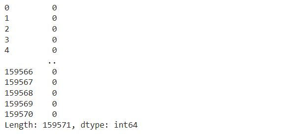 Result of column wise sum