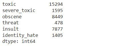 Result of selecting only label columns