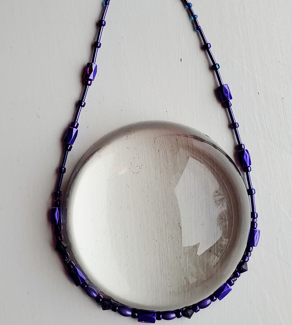 Thumbnail: Stunning Deep Purple Necklace. Handmade using magnetic Hematite, "Miracle" beads