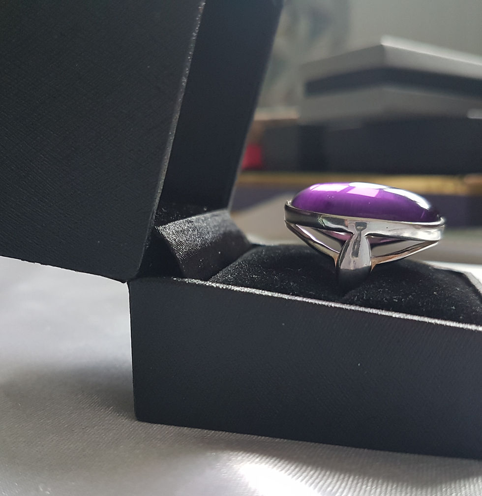 Thumbnail: Large Amethyst ring in Sterling Silver Ring