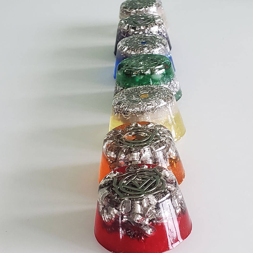 Thumbnail: Orgonite Chakra Set of 7 - Handcrafted for 5G & EMF protection