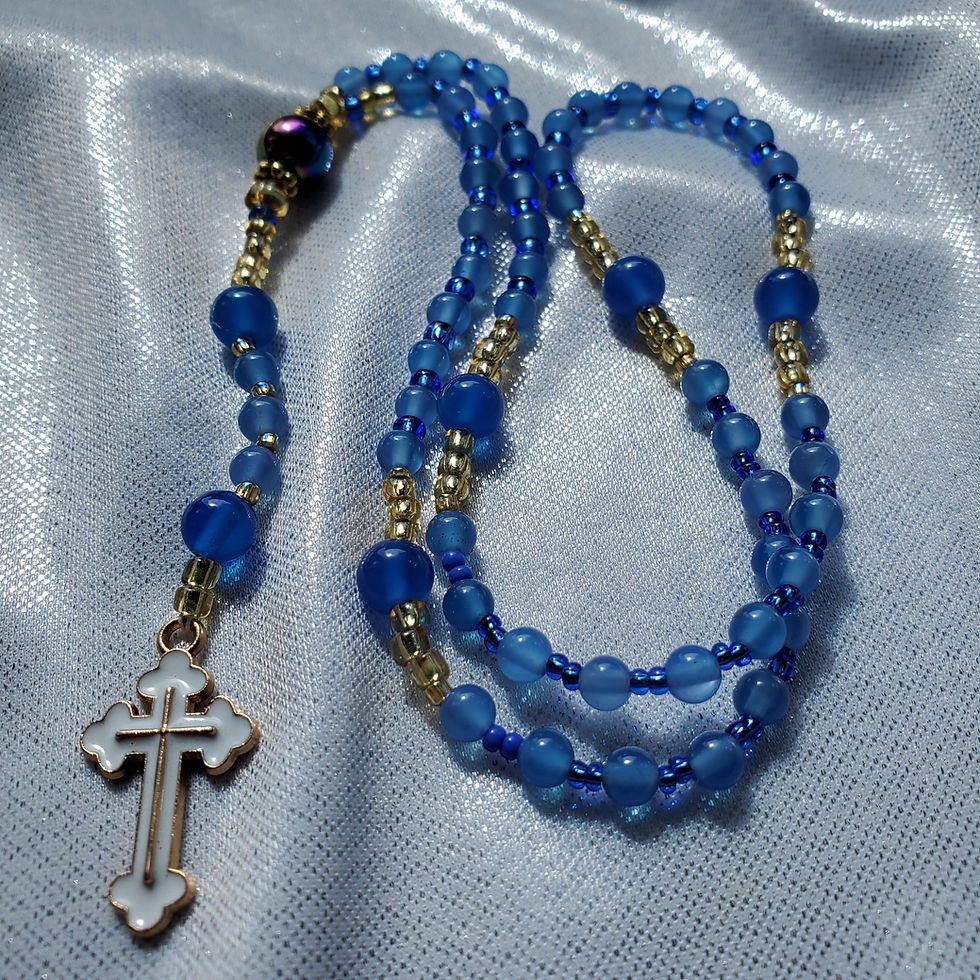 Thumbnail: Child's Rosary - Blue Agate  Baptism/Christening - First Communion - Memorial