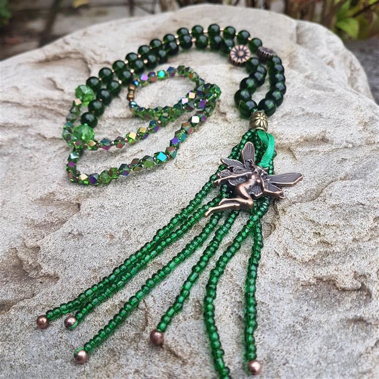 Thumbnail: "Away With The Fairies" - Handmade, 108 Bead Affirmation Mala