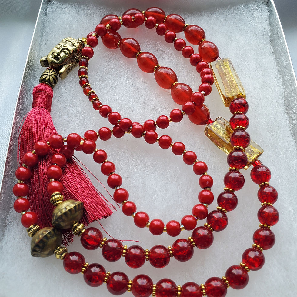 Thumbnail: The Red Buddha  108 Bead Bespoke Handmade Mala