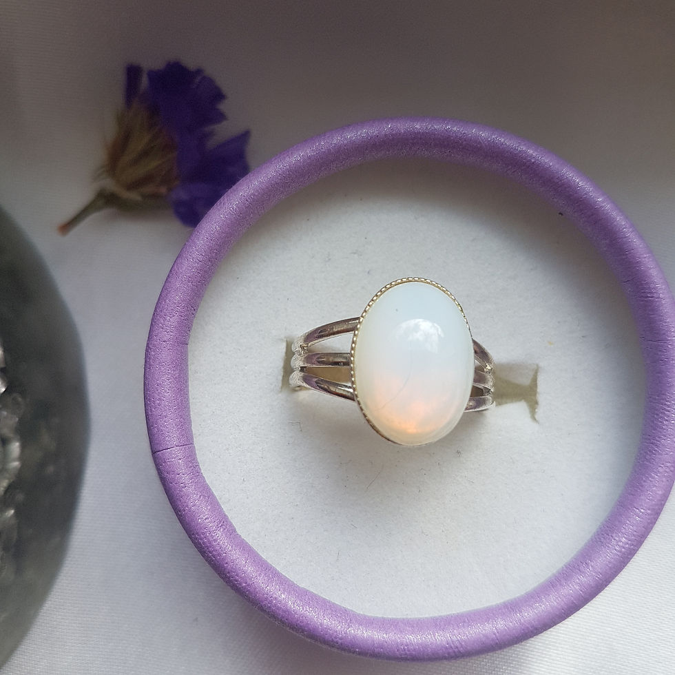 Thumbnail: Stunning Oval Opalite Adjustable ring