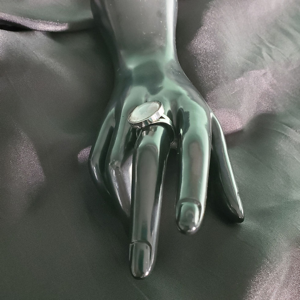 Thumbnail: Wolf Ring, Elemental Inspired Rhodium Plated, Adjustable Band