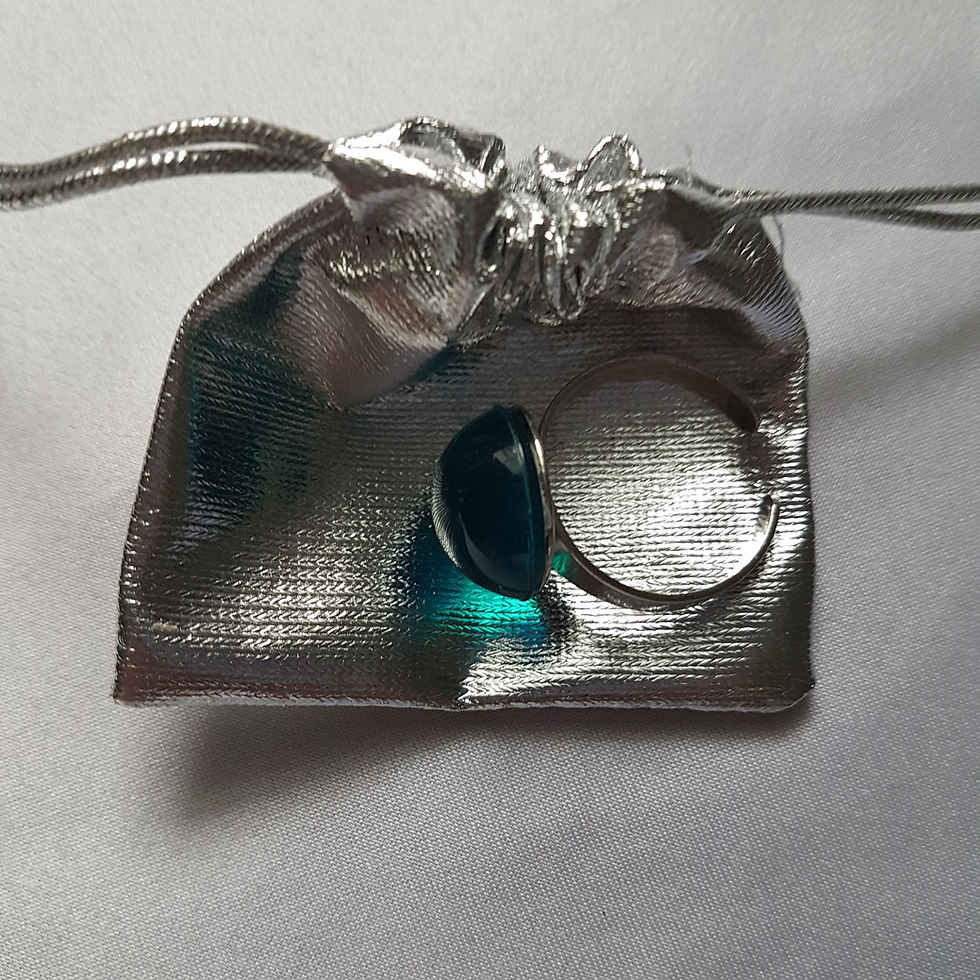 Thumbnail: Fabulous deep teal  adjustable Ring.