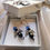 Thumbnail: Little handmade Jet Black and Blue Earrings using Swarovski Crystal elements