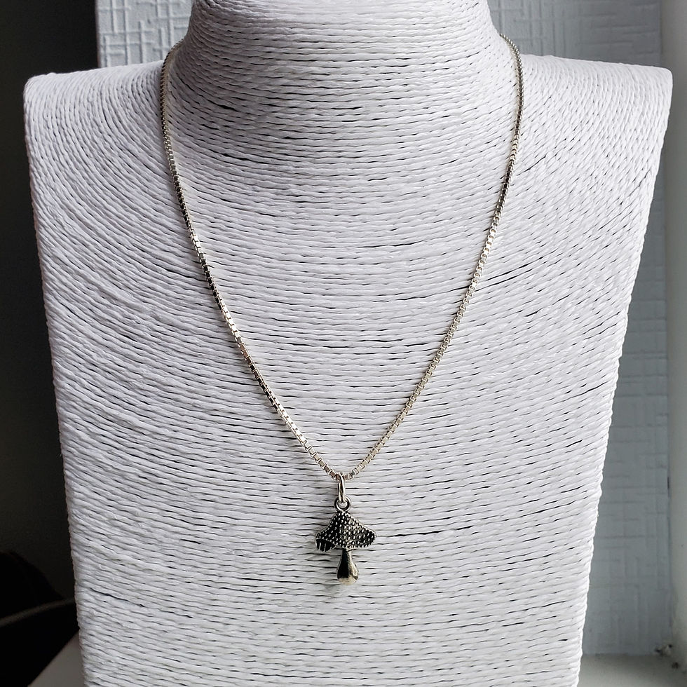 Thumbnail: Gorgeous Mushroom Pendant Necklace.  Lovely little item.  Minimalist!