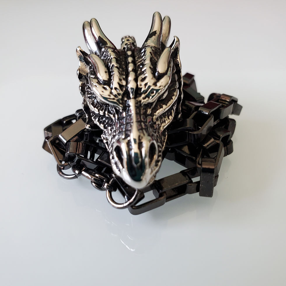 Thumbnail: Fabulous Dragon Pendant Necklace  Powerfully striking!   Special Bespoke item.