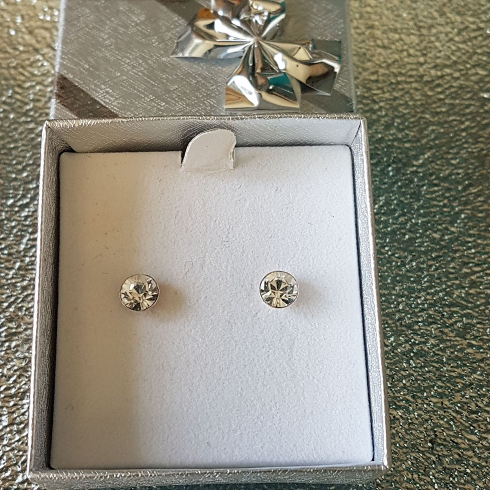 Thumbnail: Classic Swarovski Clear Crystal 6mm Studs in Sterling Silver