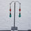 Thumbnail: Stunning Earrings in antique copper. Emerald green complimented by bright orange