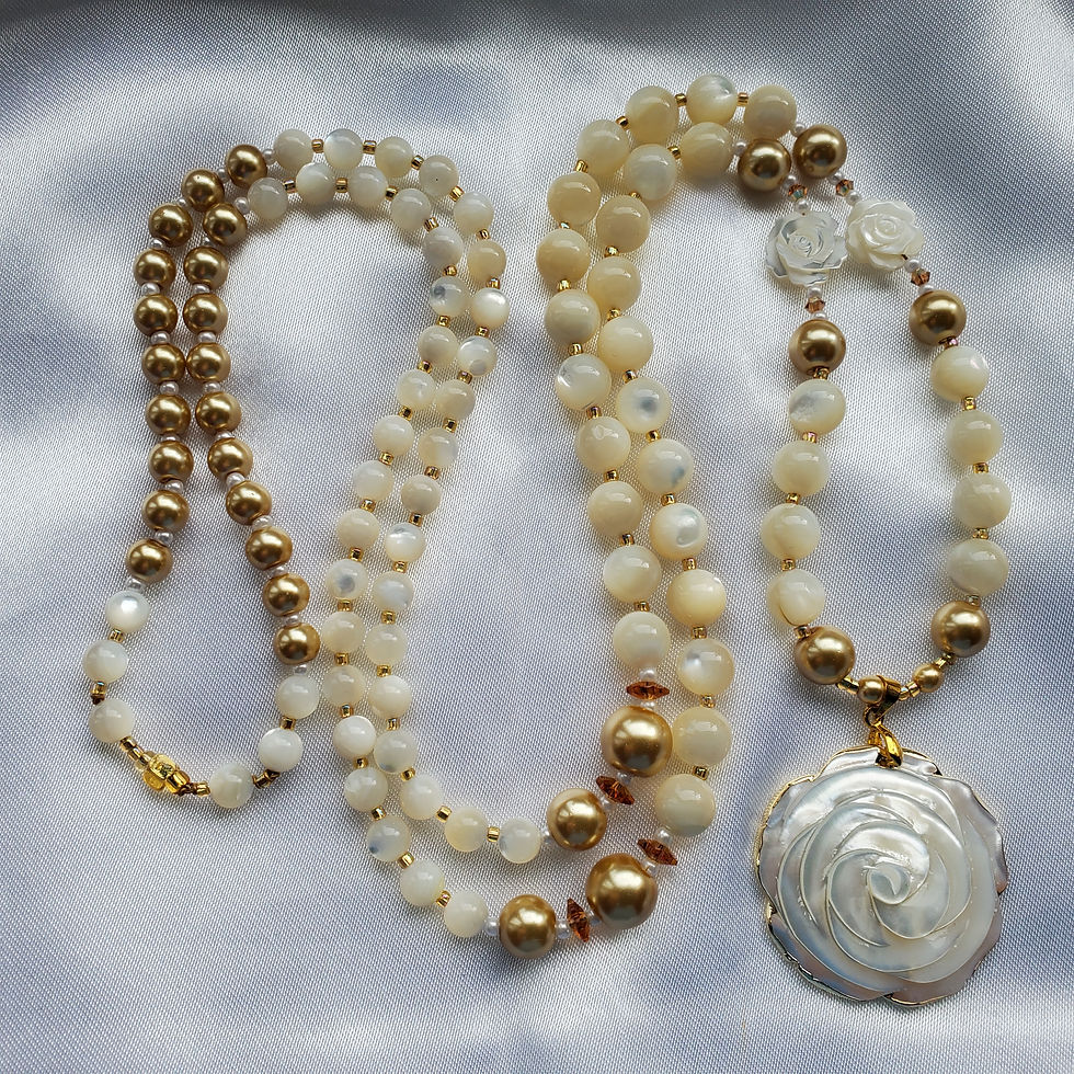 Thumbnail: Mary Magdalene - The White Rose - Handmade Mala