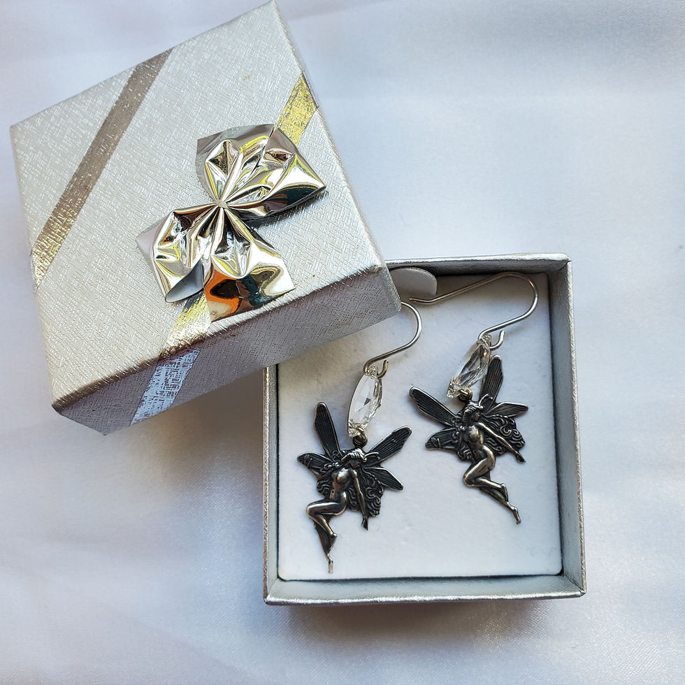 Thumbnail: Fabulous Art Nouveau style Fairy Drop Earrings with Swarovski for added sparkle!