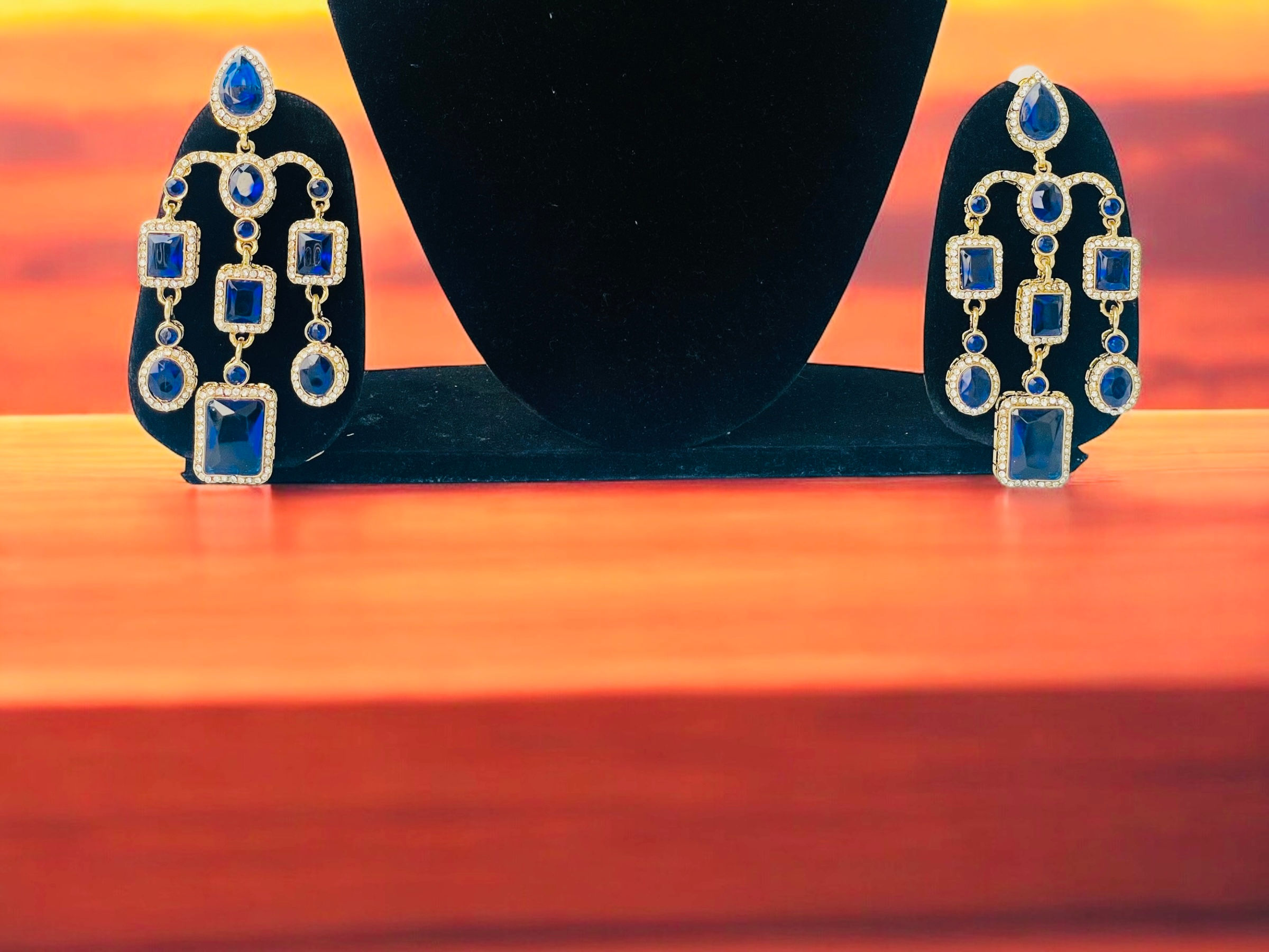 Deepika Blue Dangler Earring