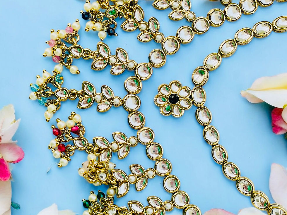 Thumbnail: Naimisha Multicolour Kundan  Necklace Set
