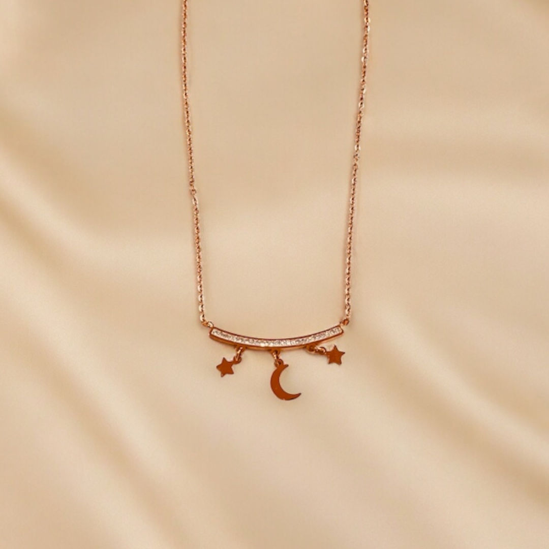 Celestial Charm Rose Gold Necklace 