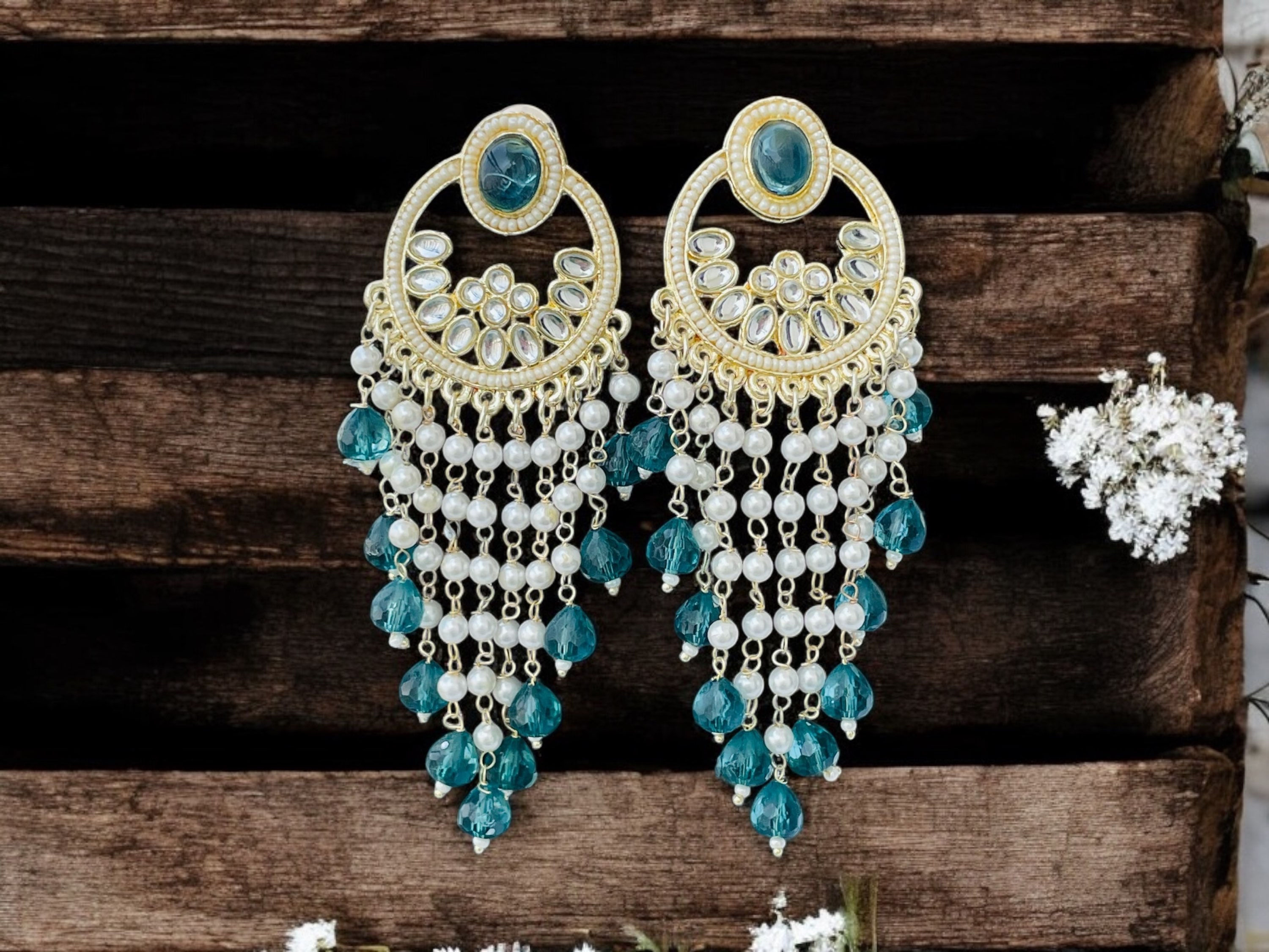 Featherweight Teal Jhumar Earring
