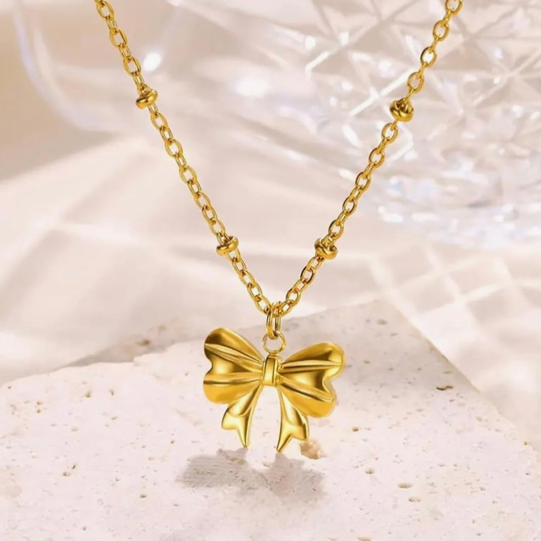 Boss Naari Golden Bow Necklace