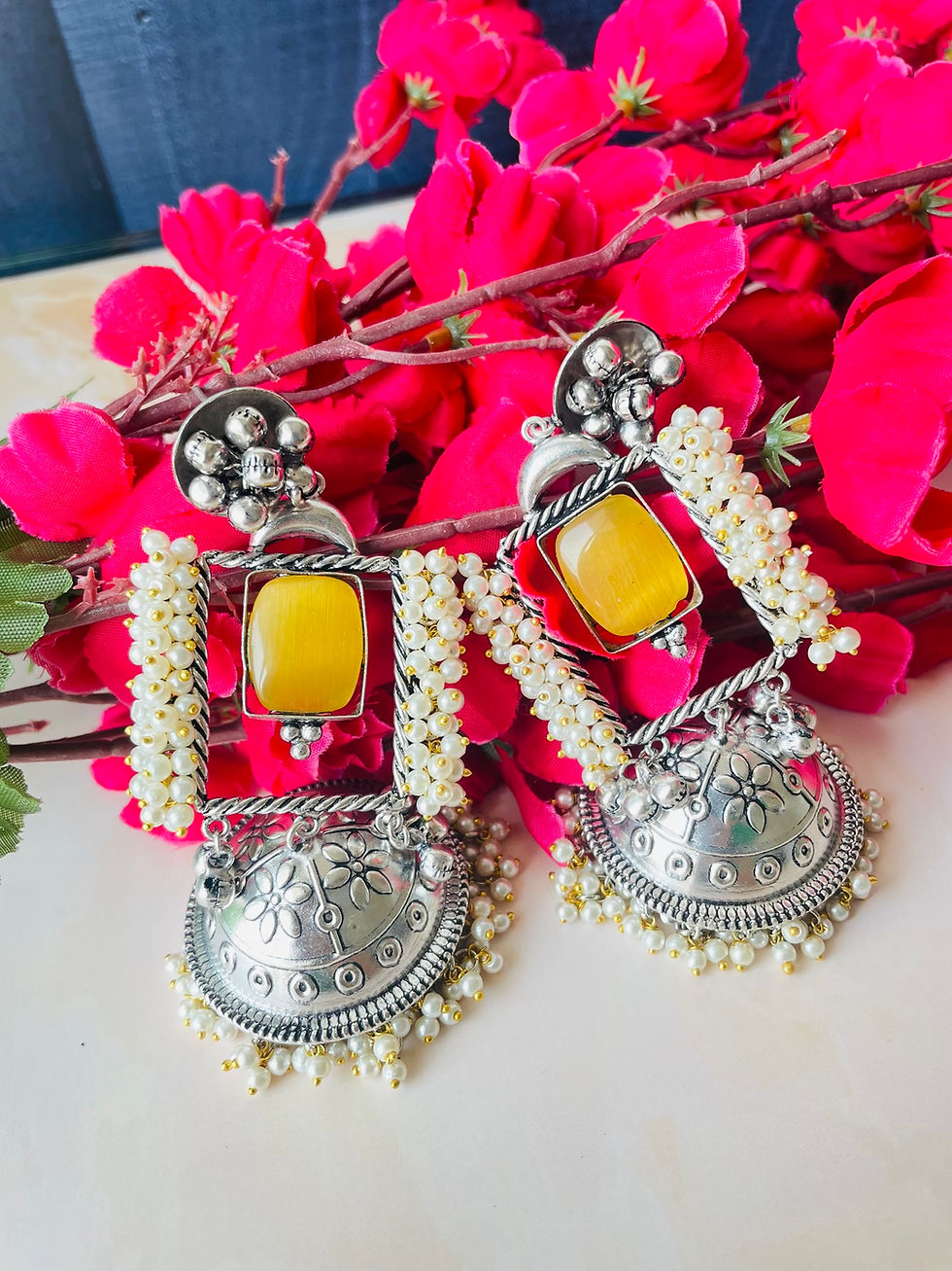 Thumbnail: Sanika Yellow Statement Jhumka 