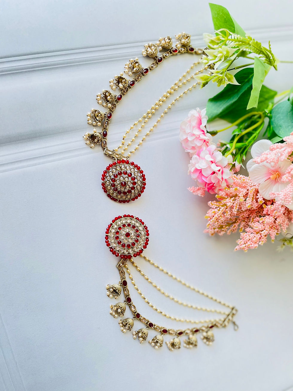 Thumbnail: Aisha Red Bahubali Stud Earring