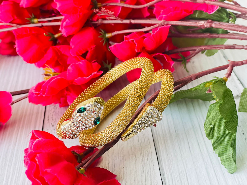 Thumbnail: Gold Plated Snake Adjustable Bracelet